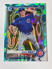 2021 Bowman Draft - Chrome Drew Gray #BDC-35 Aqua Wave Refractor /199 Cubs