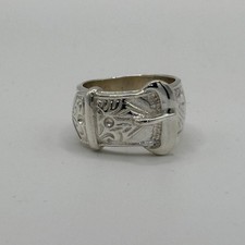 Silver Buckle Ring Men's Kid's Gents 925 Sterling ALL Sizes