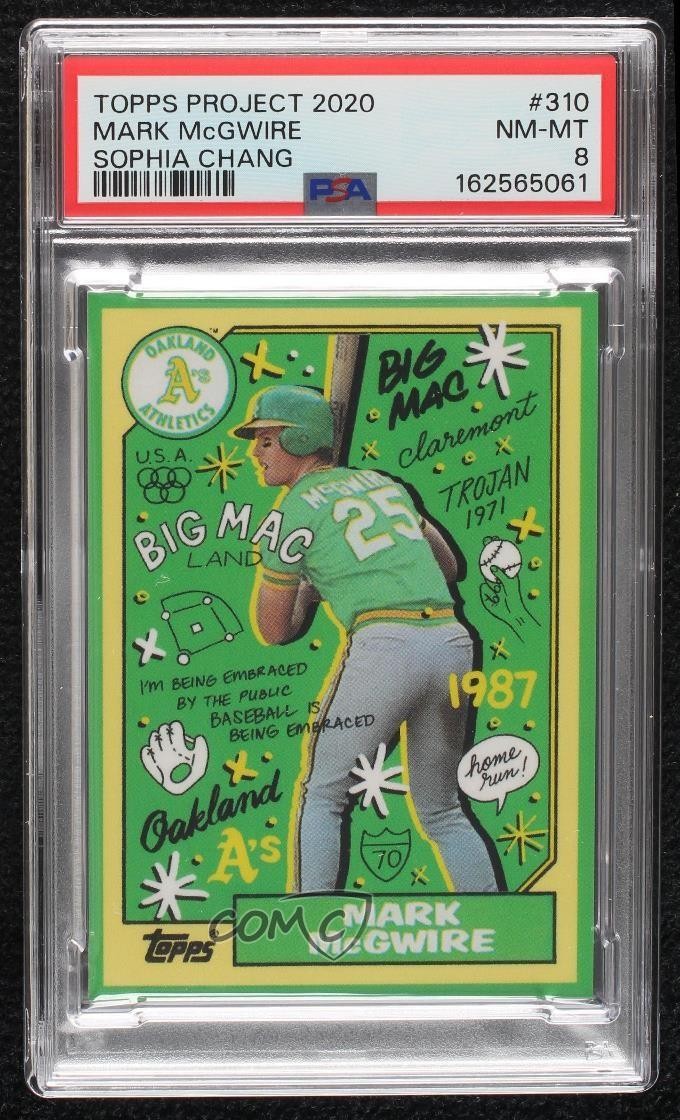 2020 Topps Project 2020 1987 Topps /1942 Mark McGwire Sophia Chang #310 PSA 8