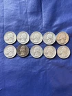 Lot of 10 - 1957 D Washington Quarters 90 % SILVER coins