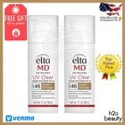 2Pcs Elta MD UV Clear TINTED Facial Sunscreen SPF 46 1.7 oz EXP9/27 Oil Free