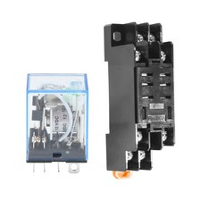 12V DC Coil Relay DPDT LY2NJ HH62P-L JQX-13F 10A With PTF08A Socket Base N6W6