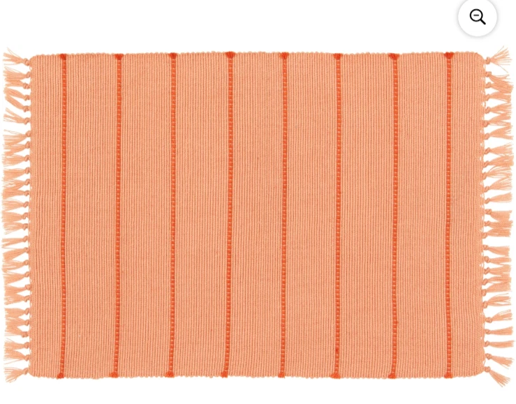 Indoor/Outdoor Layering Rug, Orange Stripe,24" x 36" - Image 3 of 4