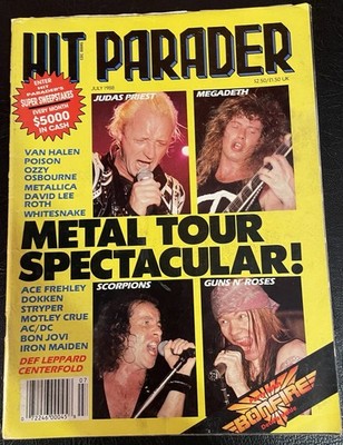 Hit Parader Magazine July 1988 Heavy Metal Tour Judas Priest Metallica