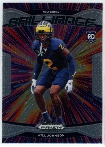 Will Johnson 2025 Panini Prizm Draft Picks #24 Michigan Wolverines Brilliance RC
