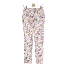Size:0 PEARLY GATES 055-2131404 stretch pants logo heart pattern Used STST-0