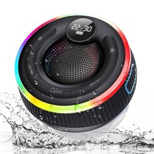 Bluetooth Shower Speaker, IPX7 Waterproof Portable Wireless Speaker with RGB ...