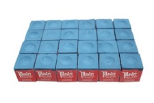 Master 24 Pieces Blue Billiard Pool Cue Stick Chalk