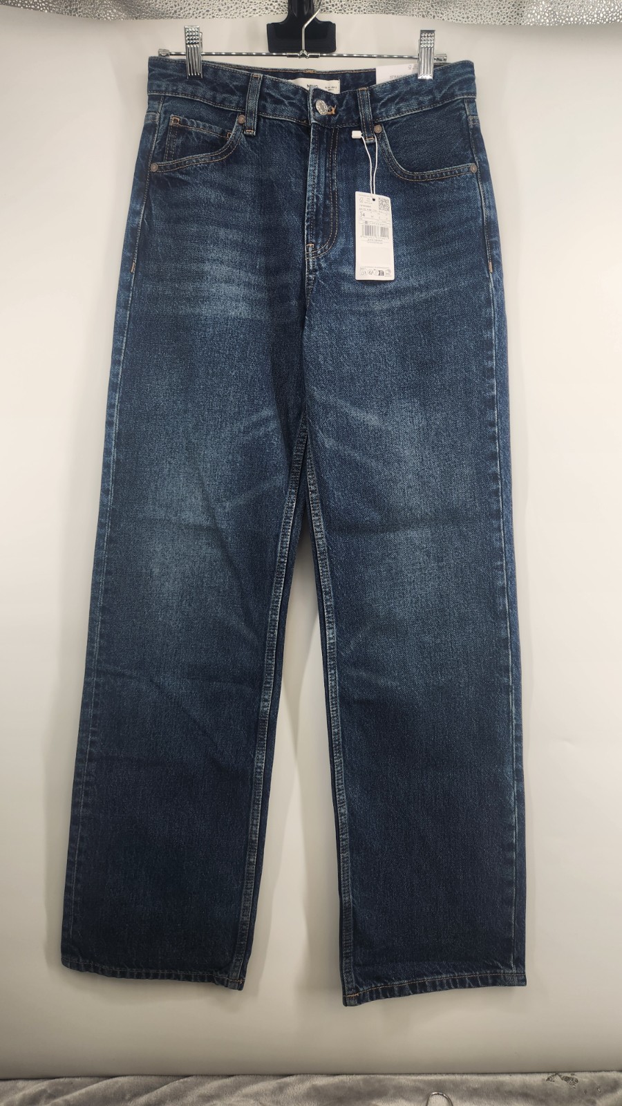Mango MNG Women's Blue Size 2 Miami Medium Rise Straight Fit Jeans NWT