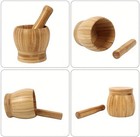 Premium Bamboo Mortar and Pestle Set – Wooden Herb & Spice Grinder for Garlic — photo 3