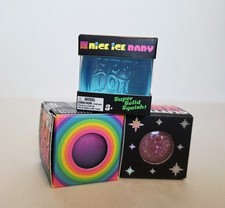 NeeDoh Mini Set Of 3, Nice Ice Baby, Color Wave, And Glitter Groovy Glob Nee Doh