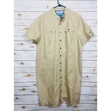 Tommy Hilfiger Women Short Sleeve Button Down Dress Khaki Tan Plus Size 22