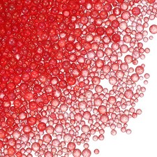 Glass Bubble Beads, 50g Tiny Iridescent Beads 1-3mm Red