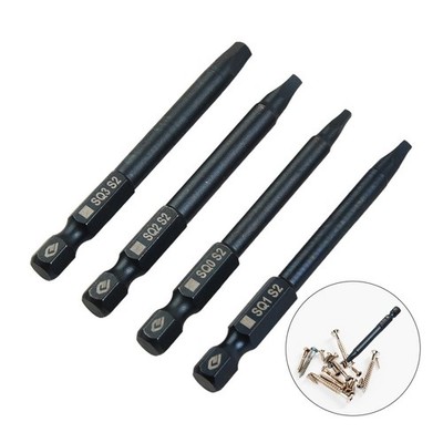 65mm SQ0 SQ1 SQ2 Square Head Screwdriver Bits Set Hex Shank Magnetic Screwdriver