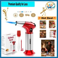 ChefMaster Refillable Butane Culinary Torch with Safety Lock & Adjustable Fla...