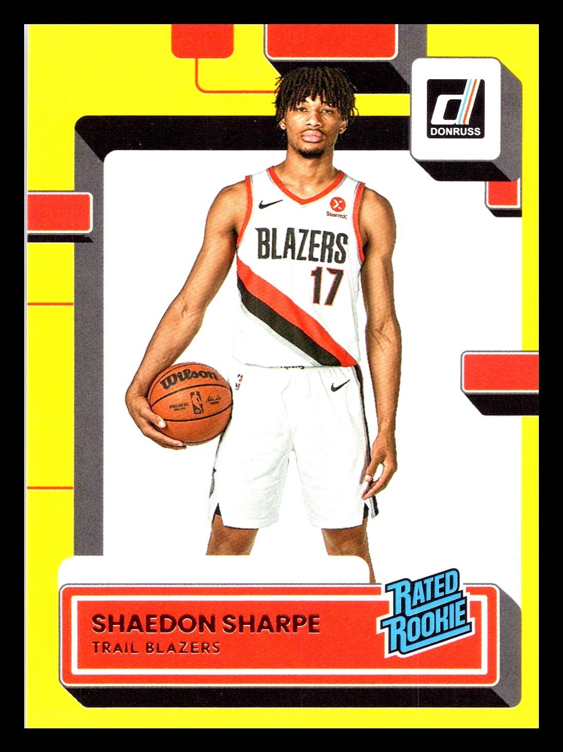2022-23 Donruss #207 Shaedon Sharpe Yellow Flood RC Rookie Trail Blazers