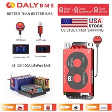 DALY Smart BMS LiFePo4 4S 12V 100A Commom Port with Balance Bluetooth Module US