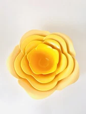 Zak! Designs Yellow Ombre Flower Melamine Nesting Bowls Serving Mixing Set Of 4