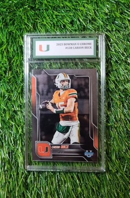 Carson Beck 2025 Bowman U Chrome Card Miami Hurricanes Custom Slabbed