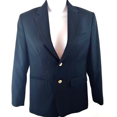 Nautica Womens Size 12 Suit Blazer Button Black Wear To Work
