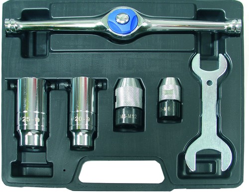 BGS Germany 6-pcs Ratchet Ratcheting Tap and Die Holder Metric M2-M8 M6-M12 Set - Bild 2 von 11