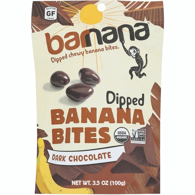 Barnana Dipped Banana Bites - Темный шоколад 35 унции в упаковке 1890₽