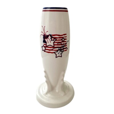 FIESTAWARE Stars And Stripes Patriotic Bud Vase 6  RARE New/Never Used 
