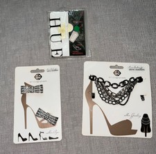 New Erica Giuliani For Steve Madden Rhinestone Bow Shoe Clips 2  Heel Chains