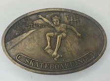 Vintage Bergamot Brass Works Skateboarding Belt Buckle 1977