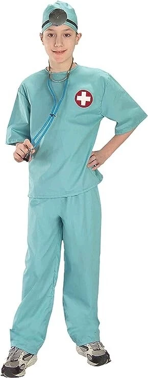 Disfraz Médico Cirujano Niño Talla Mediana 8-10 Gorra Camisa y Pantalones Foto 2 de 3