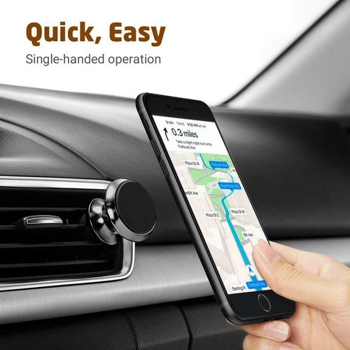 Premium Quality, Magnetic In Car Phone Holder 360° Rotatable Air Vent Mount Clip - Picture 7 of 16