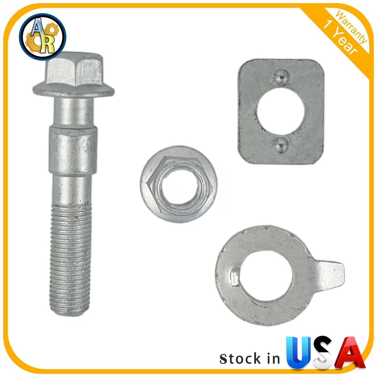 A ABSOPRO Bullone di allineamento camber No.552603M000 con dado guarnizione Kit bullone eccentrico sospensione posteriore per Hyundai Sonata 2018-2023 Tono argento metallico