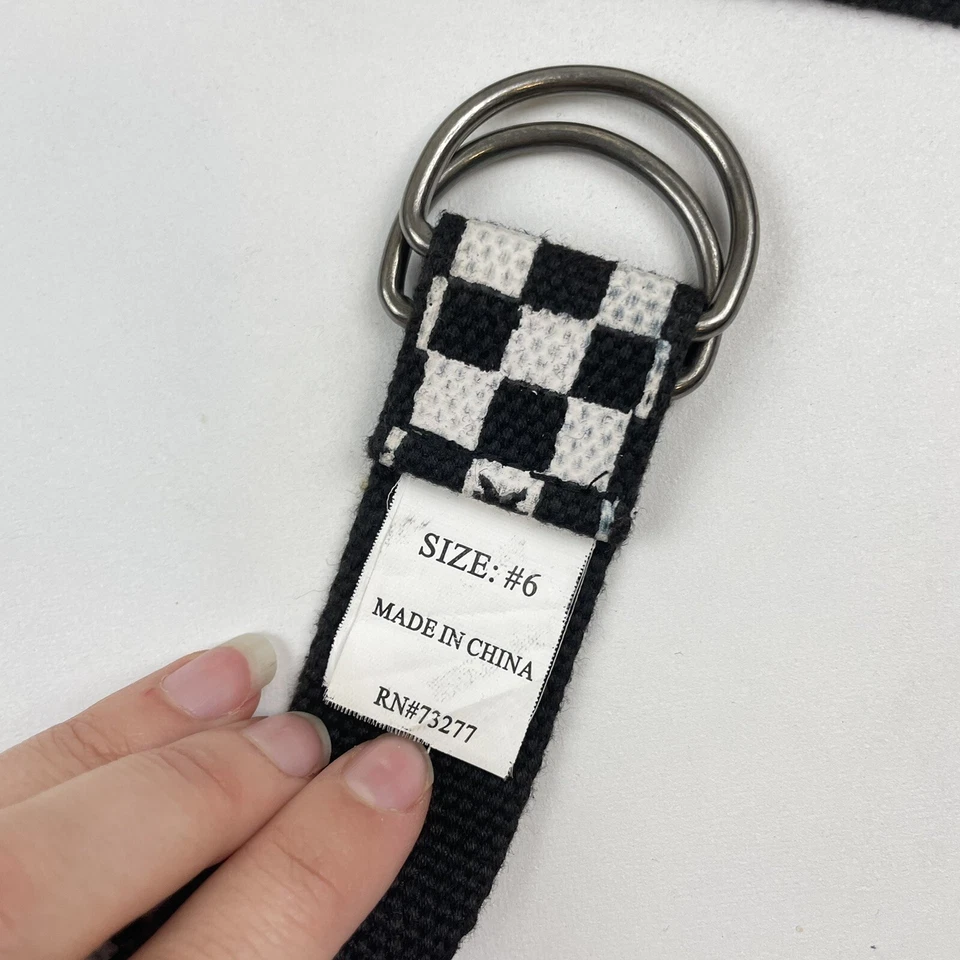 Cinturón Tony Hawk a Cuadros Niños Talla #6 Blanco y Negro 28" Largo Foto 3 de 3