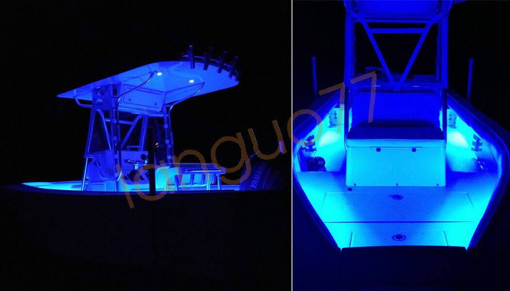 LED Boat Light Deck Blue Waterproof 12v Bow Trailer Pontoon - Foto 3