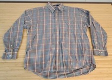 Alan Flusser Men's shirts size XL Long Sleeve Plaid Cotton Dress Shirt