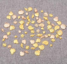 40 Seashell Charms Rose Gold Pendants Mixed Set Assorted Ocean Findings BULK