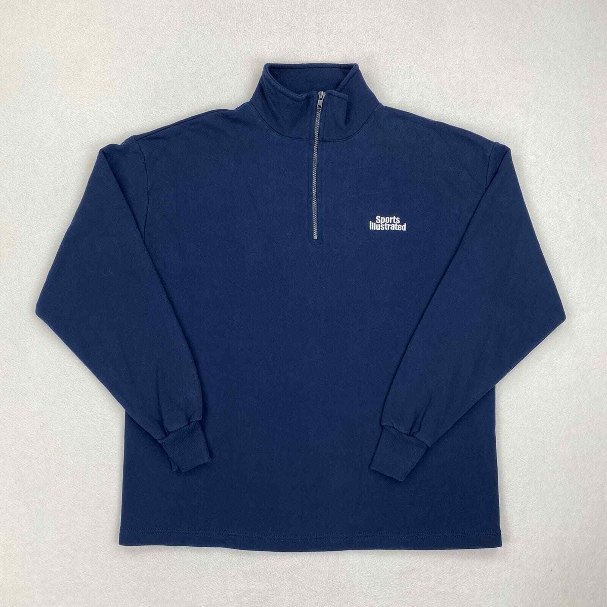 Vintage Sports Illustrated Sweatshirt Size XL Blue 1/4 Zip