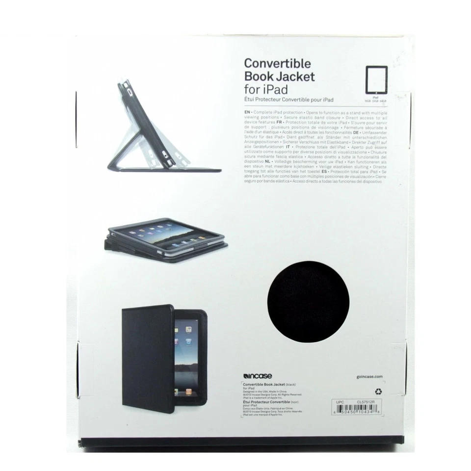 INCASE CASE FOR IPAD 1 1ST GEN FOLIO BOOK JACKET FAUX LEATHER BLACK NEW CL57512R - Image 4 of 4