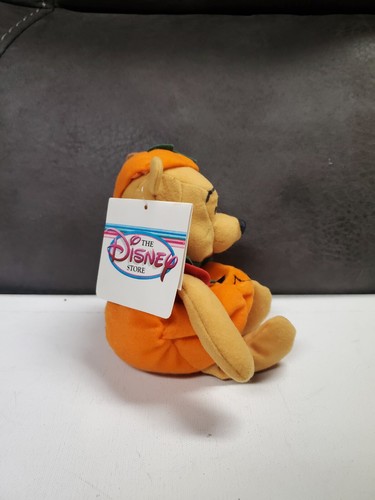 Plush Disney Winnie the Pooh Halloween Pumpkin Beanie Stuffed Animal - New - Picture 2 of 7