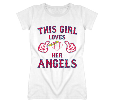 This Girl Loves Her California Angels Baseball Heart T Shirt