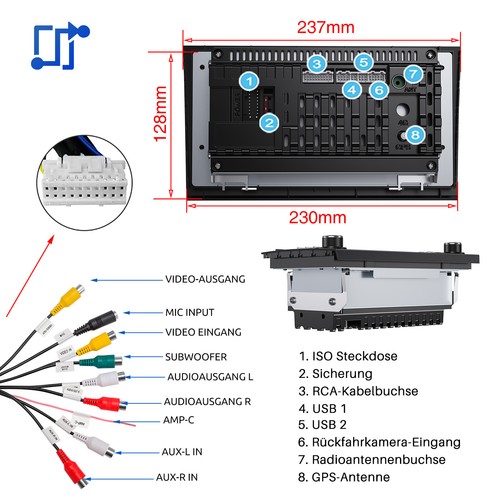 Für Audi A4 S4 RS4 8E 8F B6 B7 Android 13 2+32G Autoradio Carplay GPS RDS Kamera - Bild 13 von 14
