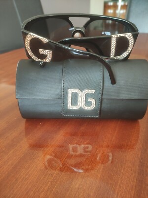 Dolce & Gabanna Black Oversized Women Swarovski Sunglasses 4018B