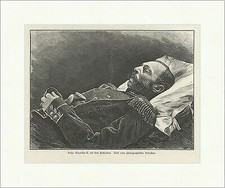 Kaiser Alexander II. auf dem Totenbett Leiche Sarg Uniform Holzstich E 10867