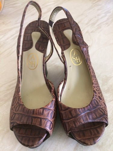 Ash Wedge Designer Brown Sandals Uk6 Ladies - Picture 4 of 9