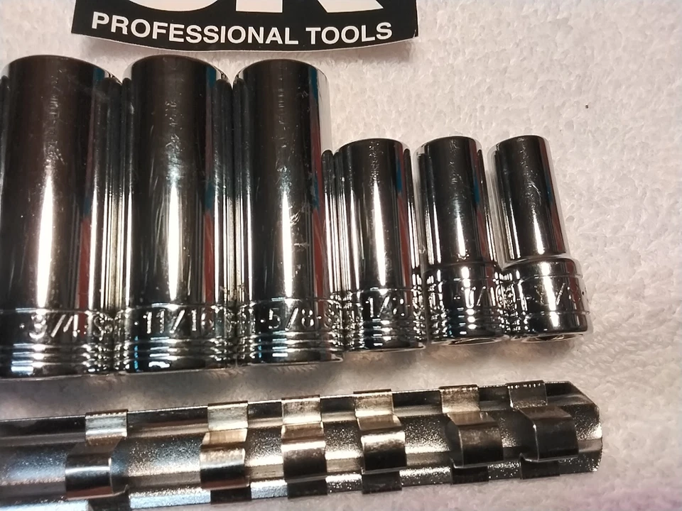 S-K  7PC  3/8" DRIVE DEEP  SOCKET SET  SPLINE  SAE  - Image 4 of 4