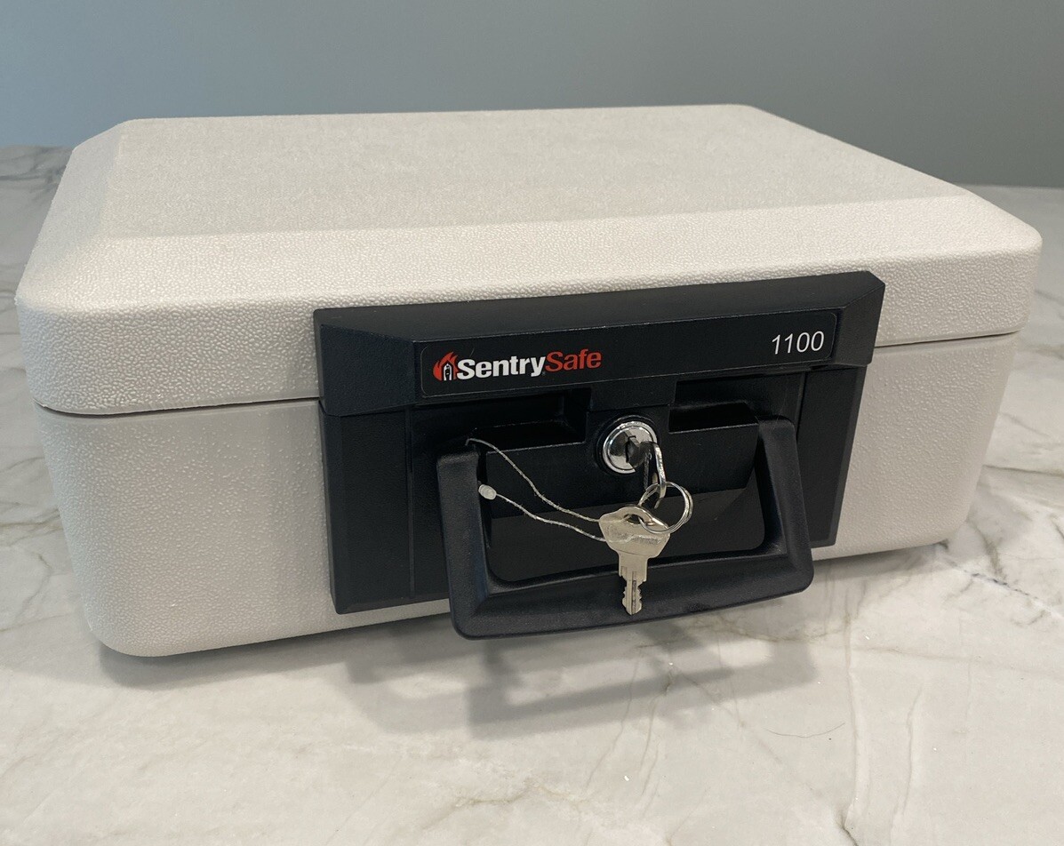 SENTRY 1100 Portable Safe Fire Proof Lock Box 14" x 9.5" x 6" with 2