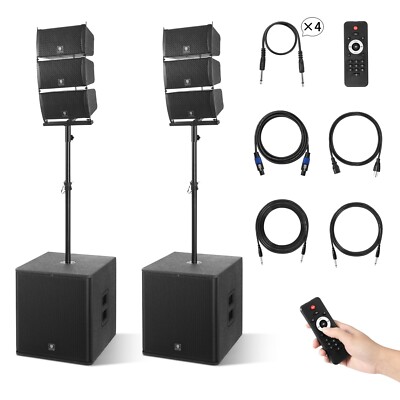 PRORECK PA Speaker System 8000W P.M.P.O Stereo DJ Powered 18-inch Subwoofer