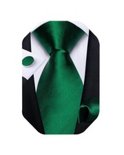 Mens Tie Set Silk Solid Paisley Necktie Pocket Square Cufflinks for Wedding