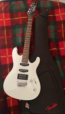 chitarra elettrica ibanez + leva del tremolo + cavo fender + custodia fender ecc