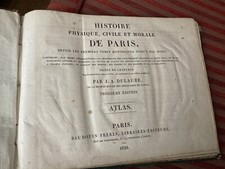 DULAURE HISTOIRE PHYSIQUE CIVILE  MORALE DE PARIS ATLAS SEULEMENT 5 CARTES 1826